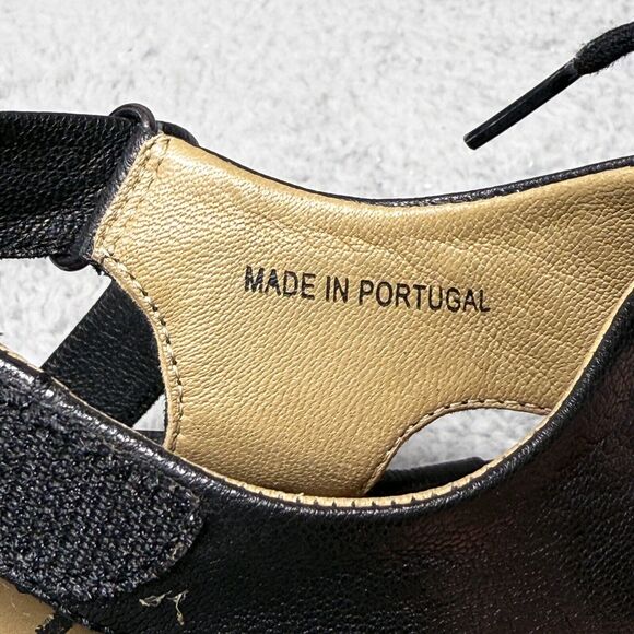 Fly London Jart862Fly Womens Size 37 US 6-6.5 Wedge Sandals Shoes Black Leather - Picture 10 of 10